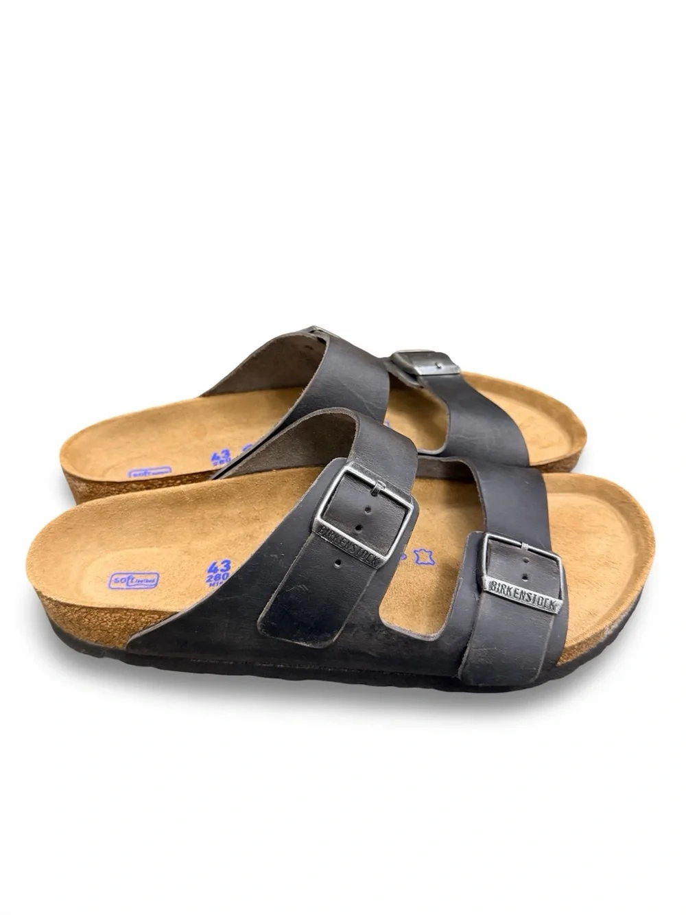 Birkenstock Arizona Soft Footbed Black Oiled Leather Sandals Men’s 43 L10 NWOB